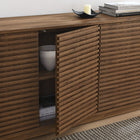 Modway Render 71" 4-Door Fluted Sideboard Cabinet TV Stand - Walnut-Cable Management Holes