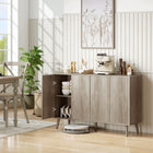 HOMCOM 47.2" L Sideboard Buffet Cabinet with Storage - Light Grey-Push-to-open doors make easy access and create a handle-free look