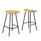 Modway Concord Backless Wood Counter Stools - Oak - Set of 2-Mango Wood Counter Stools