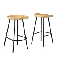 Modway Concord Backless Wood Counter Stools - Oak - Set of 2-Mango Wood Counter Stools