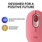 Logitech POP Wireless Mouse - Heartbreaker-FLOW between worlds: Connect to up to 3 devices on Windows, Mac, Chrome OS or Android using Bluetooth and glide between screens using the Easy-Switch button or FLOW