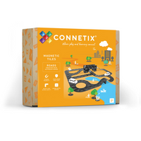 Connetix Roads Creative Pack - 48 Pieces-48 piece pack - Contains 4 x Ramps, 4 x Turns, 4 x T-intersections, 4 x R-intersections, 20 x Small squares, 2 x 2-Square rectangles, 2 x 3-Square rectangles, 4 x Quarter circles and 4 x Small rectangles 