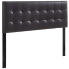 Modway Lily Upholstered Vinyl Queen Headboard - Brown-Elegantly tufted headboard