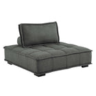 Modway Saunter Tufted Fabric Armless Chair - Grey-Sectional Sofa Armless Chair