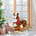Qaba Baby Rocking Horse with Hand Puppet, Sounds and Seatbelt - Brown-Soothing melodies engage children's auditory senses for realistic fun 