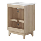 Modway Miles 24" Bathroom Vanity - White/Oak-Tapered Rubberwood Legs