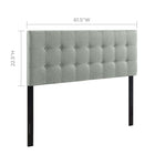 Modway Emily Upholstered Fabric Queen Headboard - Grey-Fits queen size beds