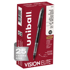 uniball Vision Elite Rollerball Pen - 0.5mm - Black - 12 Pack-This stylish liquid ink rollerball pen combines sleek design with elite performance to fit all your writing needs
