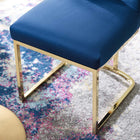 Modway Amplify Sled Base Performance Velvet Dining Side Chair - Gold/Navy-Gold Stainless Steel Frame