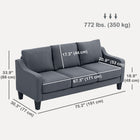 HOMCOM 3 Seater Linen Sofa Couch with Pocket Spring - Charcoal Grey-Modern aesthetic that complements contemporary decor