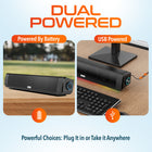 Delton SB200 20-Watt Wired/Wireless Soundbar Computer Speaker - Black-Stream music wirelessly up to 30 feet away, offering convenience and mobility.