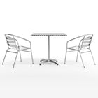 Flash Furniture 31.5'' Square Aluminum Indoor-Outdoor Table with 2 Slat Back Chairs (TLH32SQ017BCHR2)-Assembly required