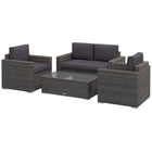 Outsunny 4-Piece Patio Furniture Set - Grey-Modern 4-piece detachable outdoor furniture set offers stylish and comfortable lounging at its great