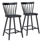Zuo Tyce Counter Stool - Black - Set of 2-Painted rubberwood leg