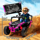 Qaba 12V Kids Ride On Truck with Dual Motors - Pink-The excellent gift for adventurous kids, sparking fun and exploration 