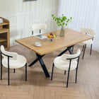 HOMCOM Dining Chairs with Steel Legs for Kitchen - Beige - Set of 4-Soft padded seats deliver exceptional comfort
