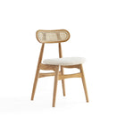 Manhattan Comfort Colbert 17.52" Industry Chic Upholstered Dining Chair - Nature and Oatmeal - Set of 2-Seat Upholstered in Woven Polycotton Filled with High Density Foam