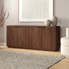 Hudson&Canal Mansfield 68"W Buffet Table - Satin Walnut-Product Dimensions: 15.5" L x 68" W x 29" H