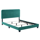 Modway Celine Channel Tufted Performance Velvet King Bed - Teal-King Bed