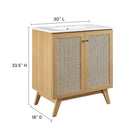 Modway Soma 30" Bathroom Vanity - Oak/White-Adjustable Shelf