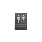 Futech Grey Washroom Sign Man/Woman with Braille-Braille Code Available