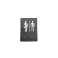 Futech Grey Washroom Sign Man/Woman with Braille-Braille Code Available