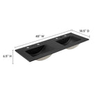 Modway Cayman 48" Double Basin Bathroom Sink - Black-Ceramic Construction