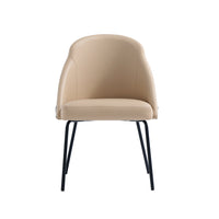 Manhattan Comfort Gracie 24.2" Modern Leatherette Upholstered Dining Chair - Tan and Black-Modern Dining Chair for Dining Room and Task Use