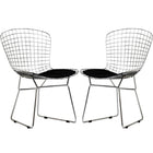 Nicer Furniture Bertoia Style Wire Side Chair - Black - 2 Pack-Stainless Steel