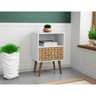 Manhattan Comfort Liberty 1.0 Nightstand, White and 3D Brown (203AMC67)-Upon Assembly, Measures: 17.72" Length, 27.09" Height, 14.7" Depth.