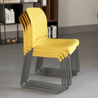 Flash Furniture HERCULES Series Full Back Contoured Stack Chair with Grey Powder Coated Sled Base - Yellow-Ergonomically Contoured Design with Yellow Plastic Back and Seat