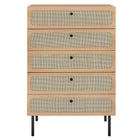 Modway Chaucer 5-Drawer Chest - Oak-Oval Rattan