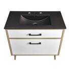 Modway Maverick 36" Bathroom Vanity - Black/Oak-Fixtures Not Included