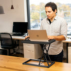 Rocelco PDR Portable Desk Riser w/Easy-Lift Handle & Carry Case - Black-Portable carry bag included