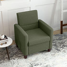 HOMCOM Modern Armchair with Seat Cushion for Living Room - Dark Green-Spring pack offers excellent support and resilience 
