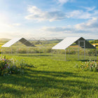 PawHut Galvanized Large Walk-in Chicken Coop Enclosure with Cover - 39.4' x 9.8' x 6.4'-Designed for use with wooden cages, making it a versatile addition to your chicken care setup 