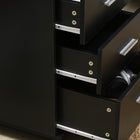 Vinsetto 3-Drawer Letter/A4 Filing Cabinet with Lock & Wheels - Black-Melamine coated particleboard for easy cleaning and reliable daily use
