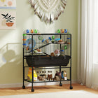 PawHut Large 3 Tier Rolling Hamster Cage with Storage Shelf-Included multiple fun accessories for larger hamsters