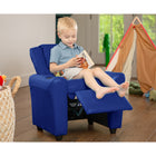 Flash Furniture Contemporary Blue Vinyl Kids Recliner with Cup Holder & Headrest-Blue Vinyl Upholstery