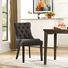 Modway Regent Tufted Fabric Dining Chair - Brown-Nailhead Trim