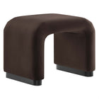 Modway Koda Performance Velvet Waterfall Stool - Black/Chocolate Brown-Performance Velvet Upholstery