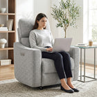 HOMCOM Upholstered Power Recliner with USB Ports - Grey-Dual USB-A and USB-C ports for easy device charging