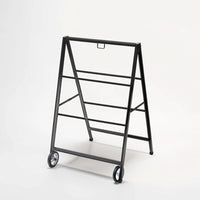 Futech Double-Sided Rolling Metal A-Frame - 24" x 36" - Black-Durable black metal A-frame with wheels for easy mobility and repositioning.