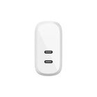 Belkin Dual 40W (20W x 2) USB-C Fast Wall Charger - White -Travel-Friendly Flip-Out Plug