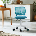 Homy Casa Turquoise Fabric Swivel Desk Chair-360-Degree Swivel: Allows for versatile movement and flexibility in any workspace