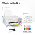 Epson EcoTank ET-1910 Wireless Colour Supertank Printer - White-Epson Heat-Free technology delivers a unique permanent printhead designed to last the life of the printer, plus professional-grade reliability with robust duty cycle 