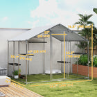 PawHut Walk-in Catio Outdoor Cat Enclosure with Waterproof Cover - 76" D x 94.5" W x 77" H - Silver-Enriched design with perches and hammock satisfies your cat's natural instincts 