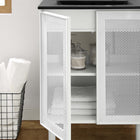 Modway Calla 24" Perforated Metal Bathroom Vanity - Black/White-Ceramic Sink Basin