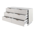 Manhattan Comfort Granville 55.04" Modern Double Wide Dresser - White-Featuring 25mm of Board Thickness Made of High Quality Solid Wood and Solid Wood Ribbed Drawer Front.