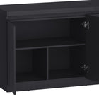 Manhattan Comfort Griffin 62" Modern 4-Door Sideboard - Onyx-Features fixed shelves behind soft-close doors for organized storage of dining essentials